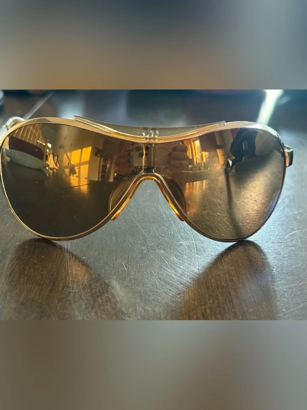 Dior Gold Brown Aviator Sunglasses